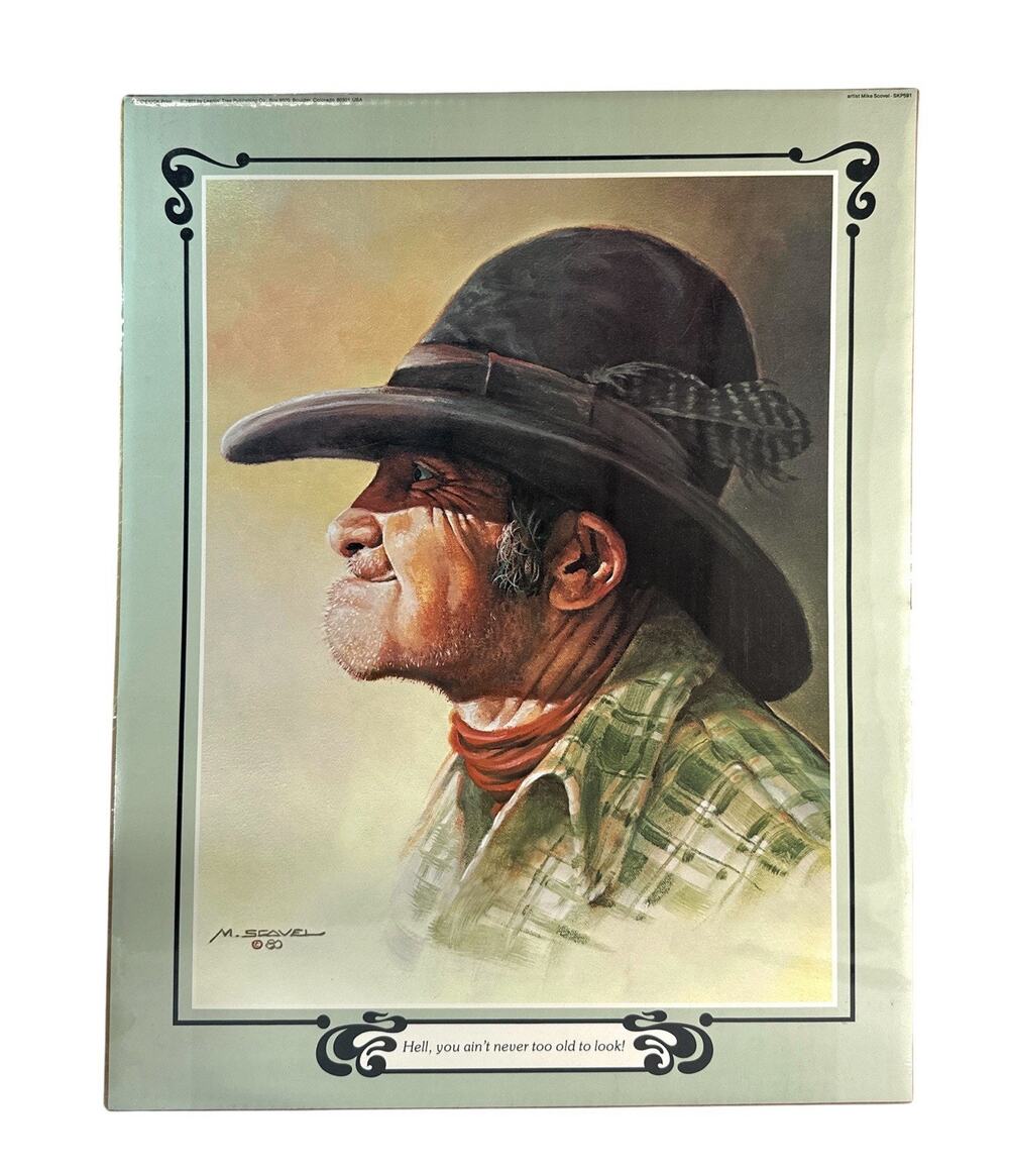 Vintage 1981 Mike Scovel Cowboy Sidekick Print Sealed Western Humor 20”
